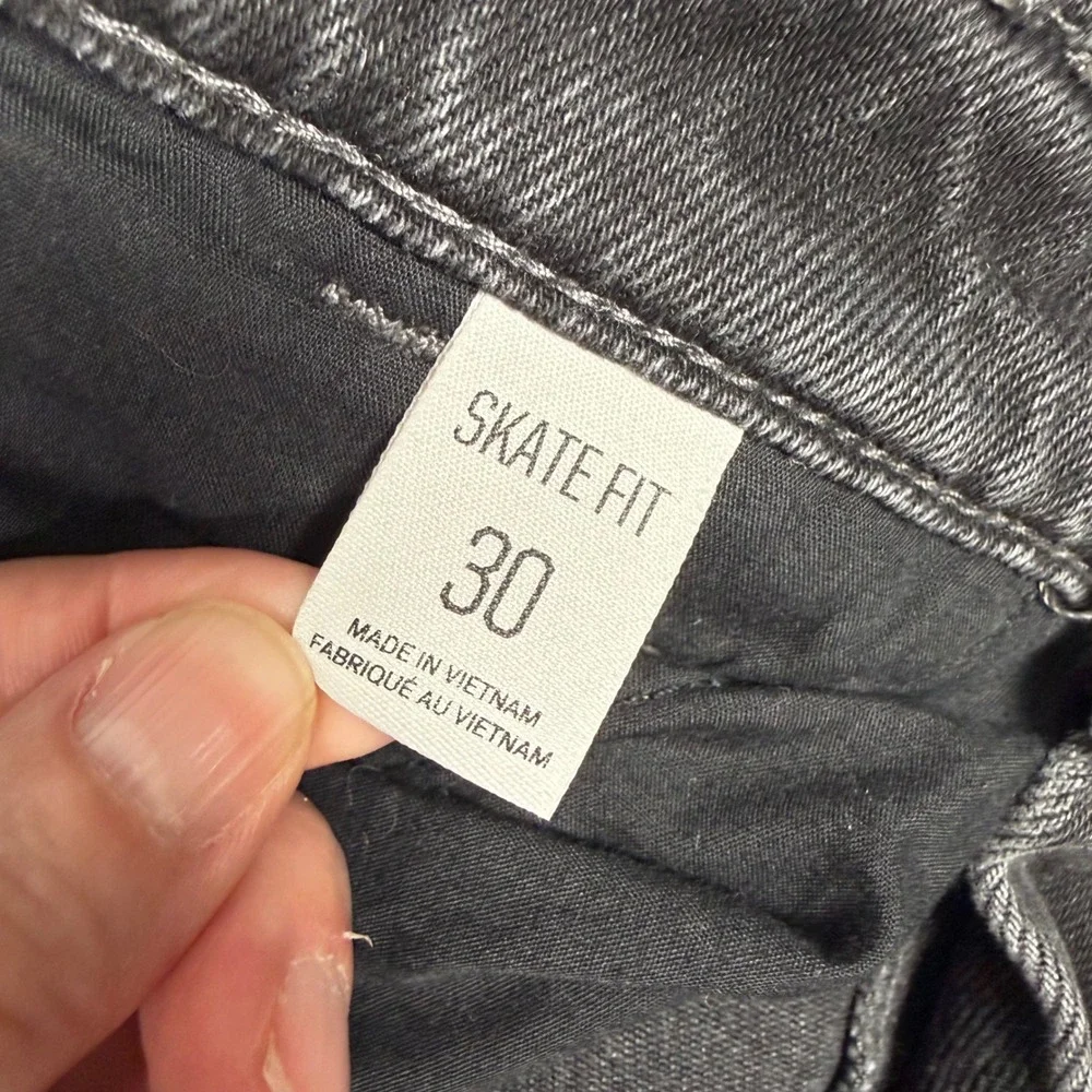 BDG Urban Outfitters Skate Fit Grunge Punk Goth Cargo Jeans Black Denim 30x30